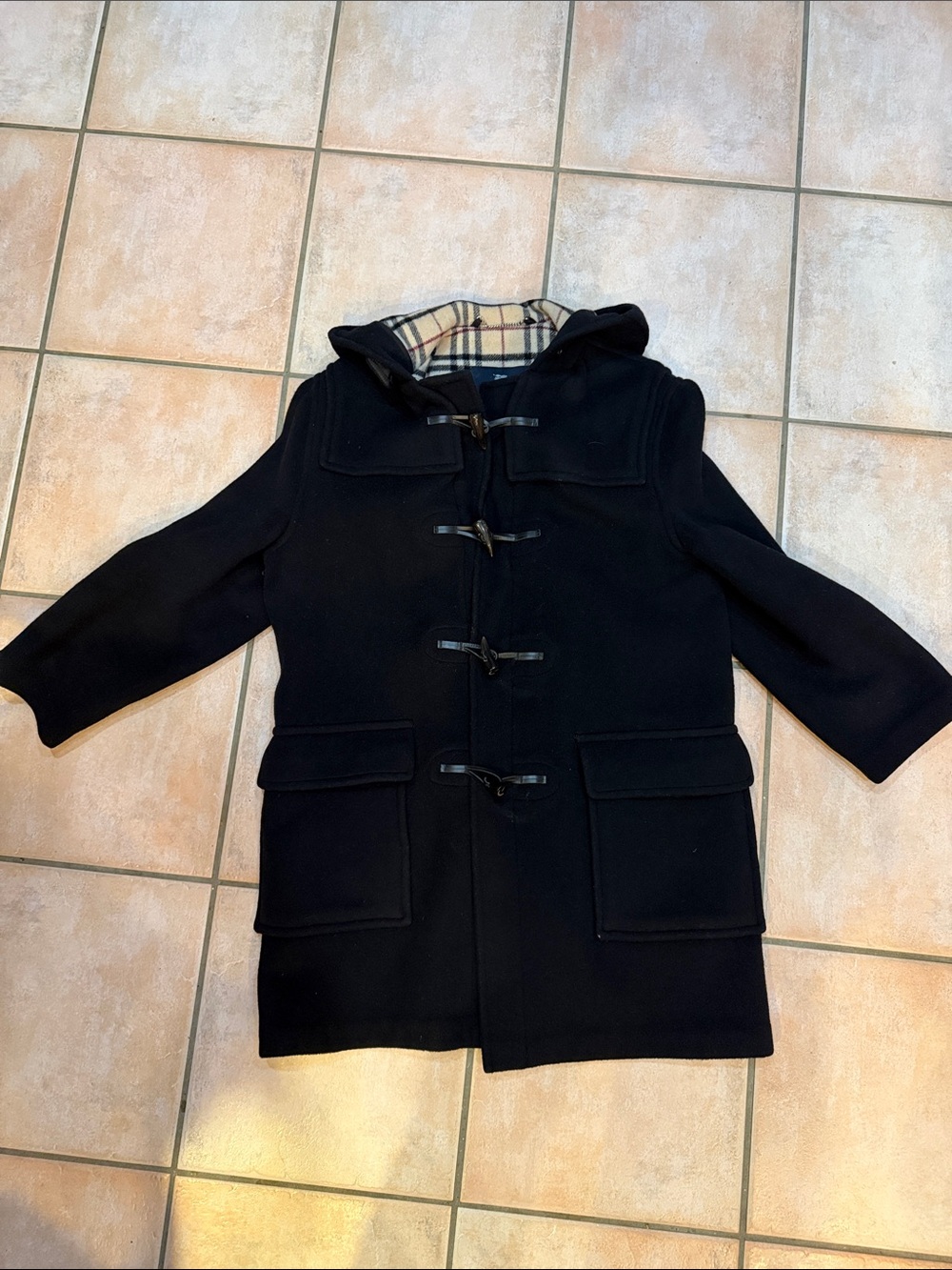 Vintage Burberry Hooded Coat with Signature Plaid Lining